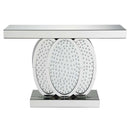 Nysa Console Table, Mirrored & Faux Crystals Acme