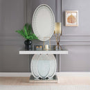 Nysa Console Table, Mirrored & Faux Crystals Acme