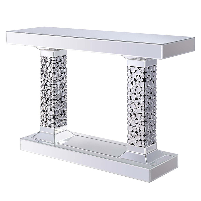 Kachina Console Table, Mirrored & Faux Gems Acme