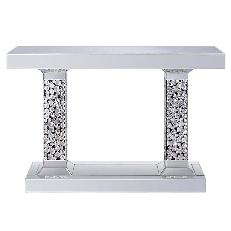 Kachina Console Table, Mirrored & Faux Gems Acme