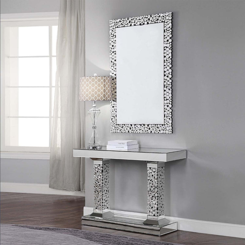 Kachina Console Table, Mirrored & Faux Gems Acme