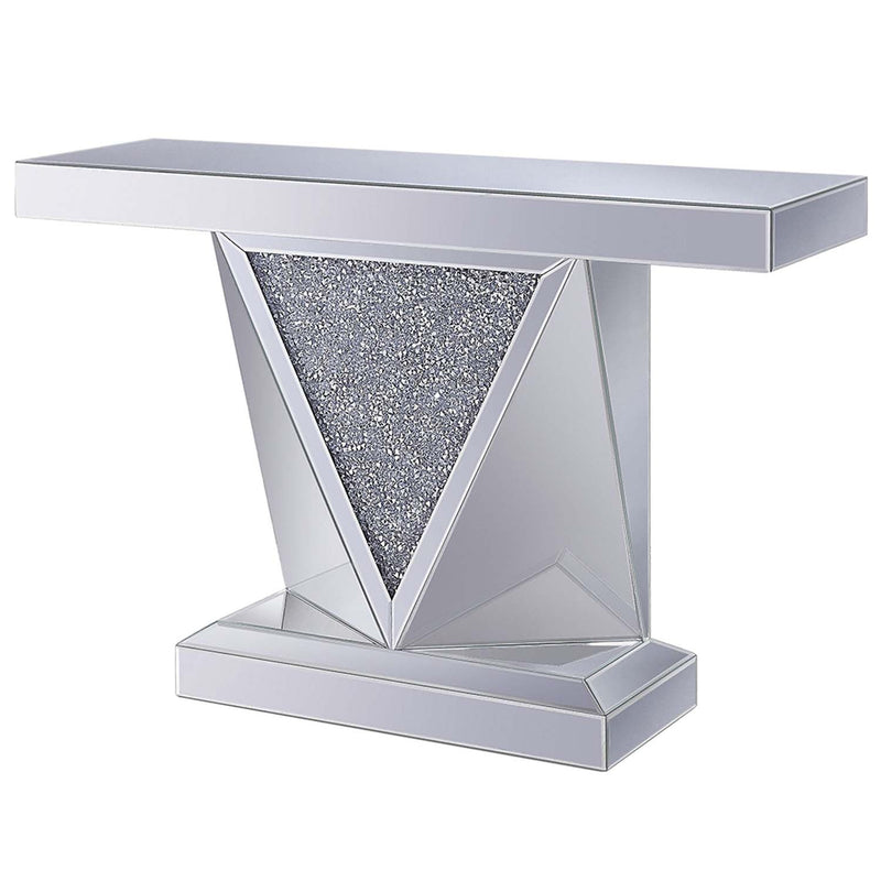 Noralie Console Table, Mirrored & Faux Diamonds Acme