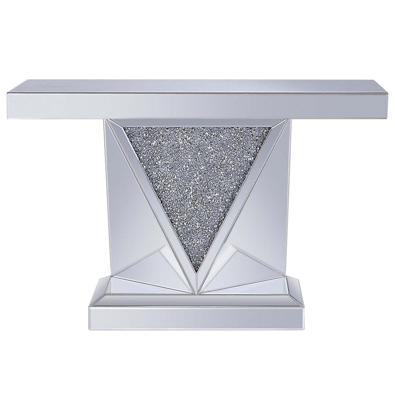 Noralie Console Table, Mirrored & Faux Diamonds Acme