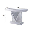Noralie Console Table, Mirrored & Faux Diamonds Acme