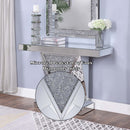 Noralie Console Table, Mirrored & Faux Diamonds Acme