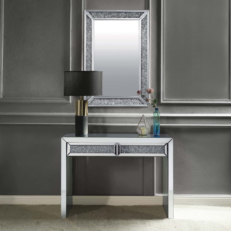 Noralie Console Table, Mirrored & Faux Diamonds Acme