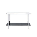 Angwin Console Table, Mirrored, Faux Marble Top & Chrome Finish Acme