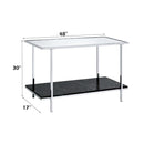 Angwin Console Table, Mirrored, Faux Marble Top & Chrome Finish Acme