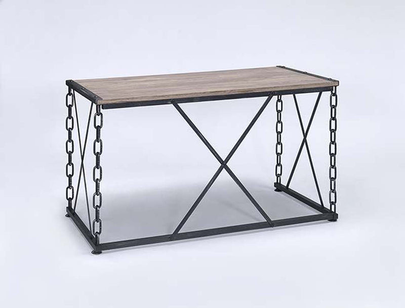 Jodie Console Table, Rustic Oak & Antique Black Finish Acme