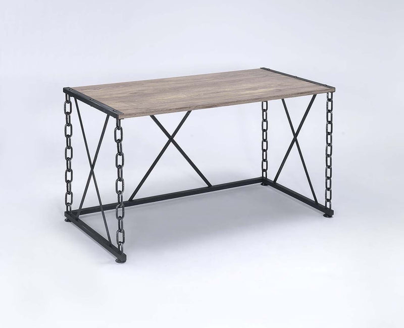 Jodie Console Table, Rustic Oak & Antique Black Finish Acme