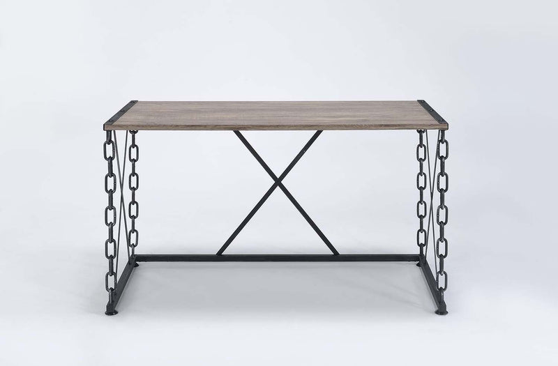 Jodie Console Table, Rustic Oak & Antique Black Finish Acme