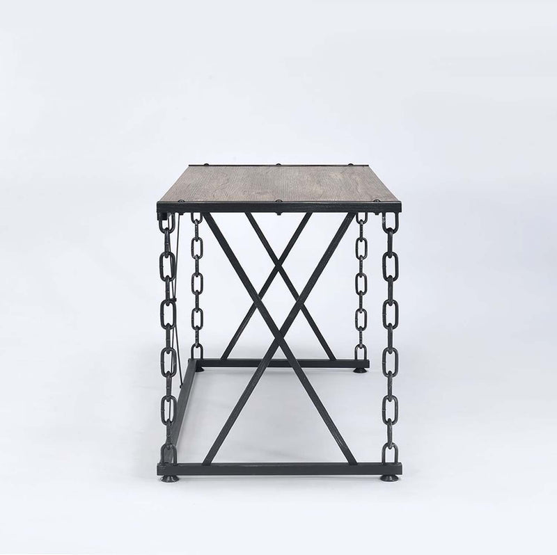 Jodie Console Table, Rustic Oak & Antique Black Finish Acme