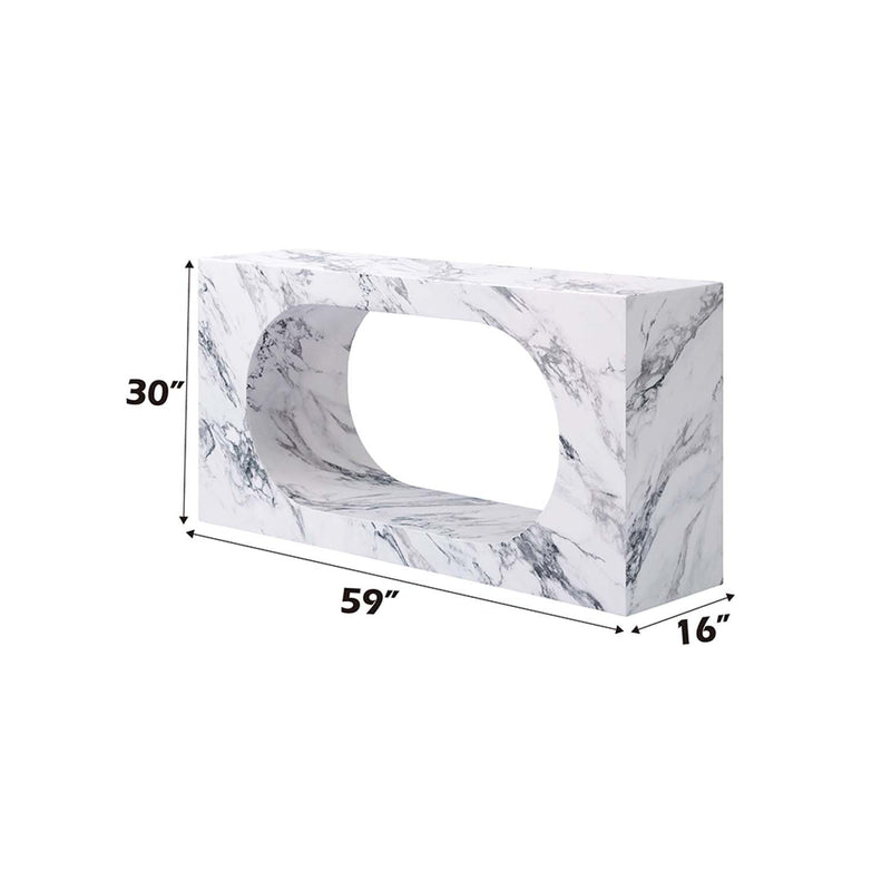 Fritzy Console Table, Engineered Stone Finish Acme