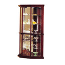 Huxley Curio Cabinet (Corner), Cherry Finish Acme