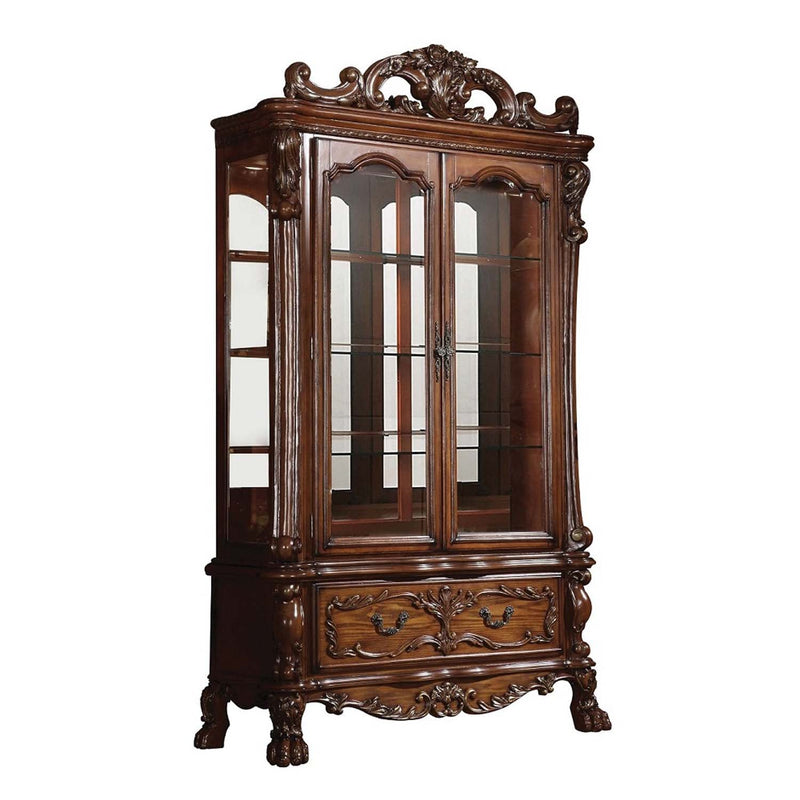 Dresden Curio, Cherry Oak Finish Acme