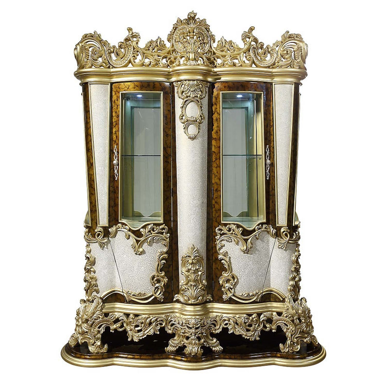 Desiderius Curio, Antique Gold & Hand-Painted Brown Finish Acme