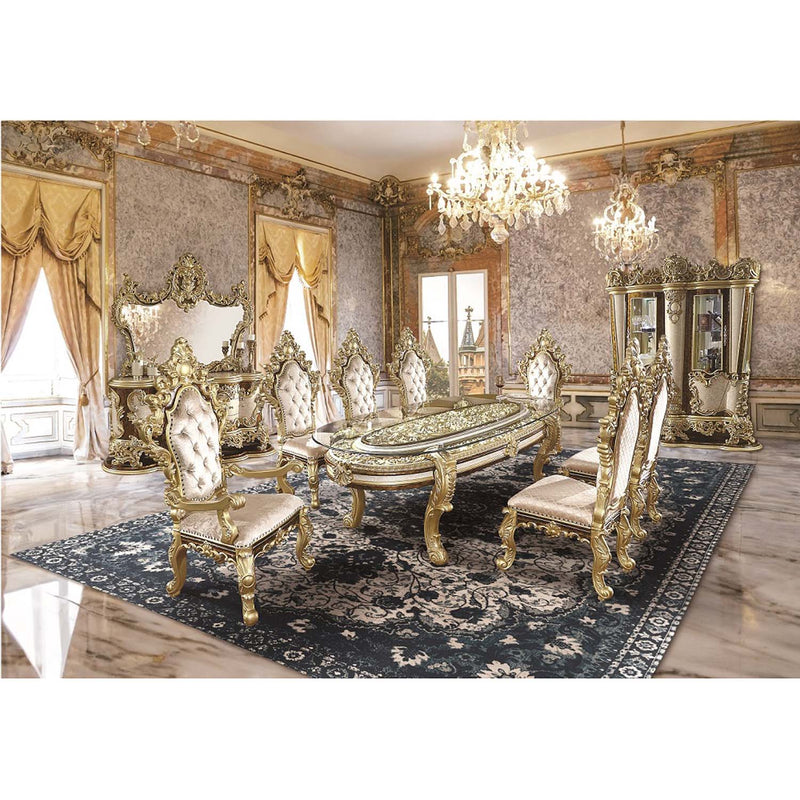 Desiderius Curio, Antique Gold & Hand-Painted Brown Finish Acme