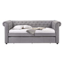 Justice Daybed w/Trundle (Twin), Smoke Gray Fabric Acme