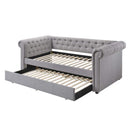 Justice Daybed w/Trundle (Twin), Smoke Gray Fabric Acme