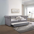 Justice Daybed w/Trundle (Twin), Smoke Gray Fabric Acme