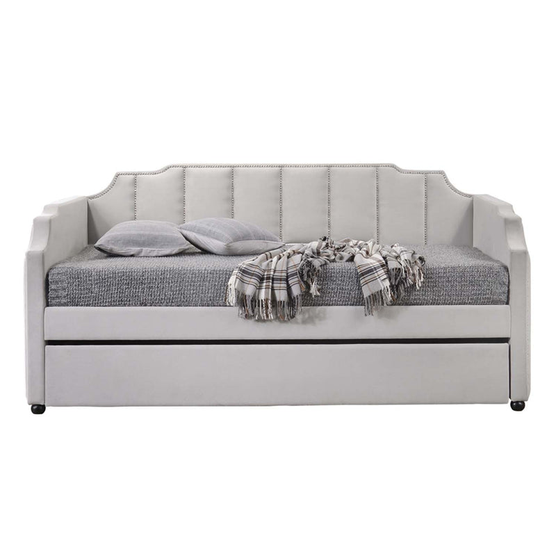 Peridot Daybed w/Trundle (Twin), Dove Gray Velvet Acme