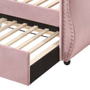 Adkins Daybed w/Trundle (Twin), Pink Velvet Acme