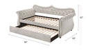 Adkins Daybed w/Trundle (Twin), Beige Linen Acme