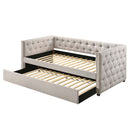 Romona Daybed w/Trundle (Twin), Beige Fabric Acme
