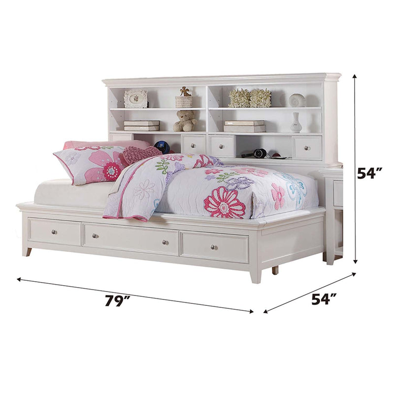 Lacey Daybed w/Storage (Twin), White Finish Acme