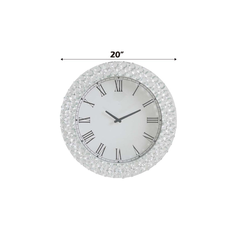 Nysa Wall Clock, Mirrored & Faux Crystals Acme