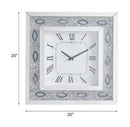 Sonia Wall Clock, Mirrored & Faux Agate Finish Acme