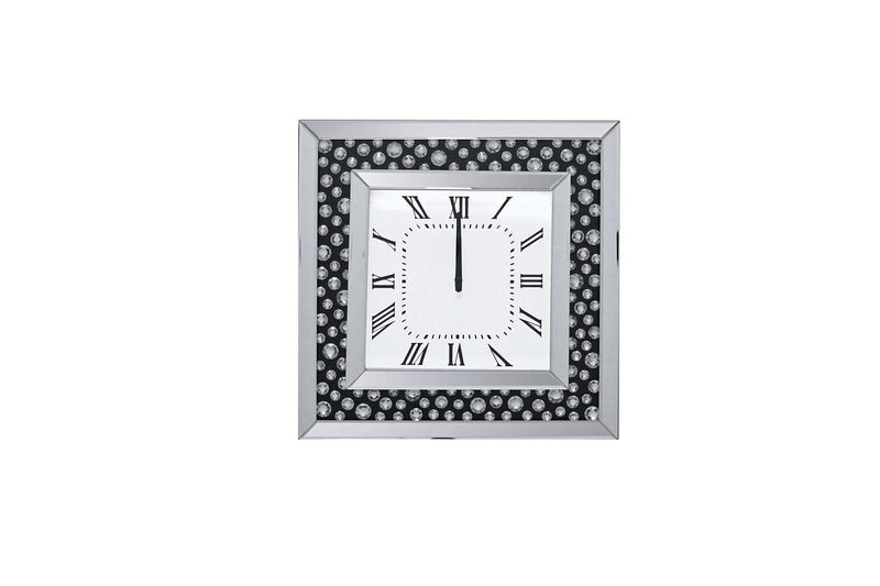 Nysa Wall Clock, Mirrored & Faux Crystals Acme