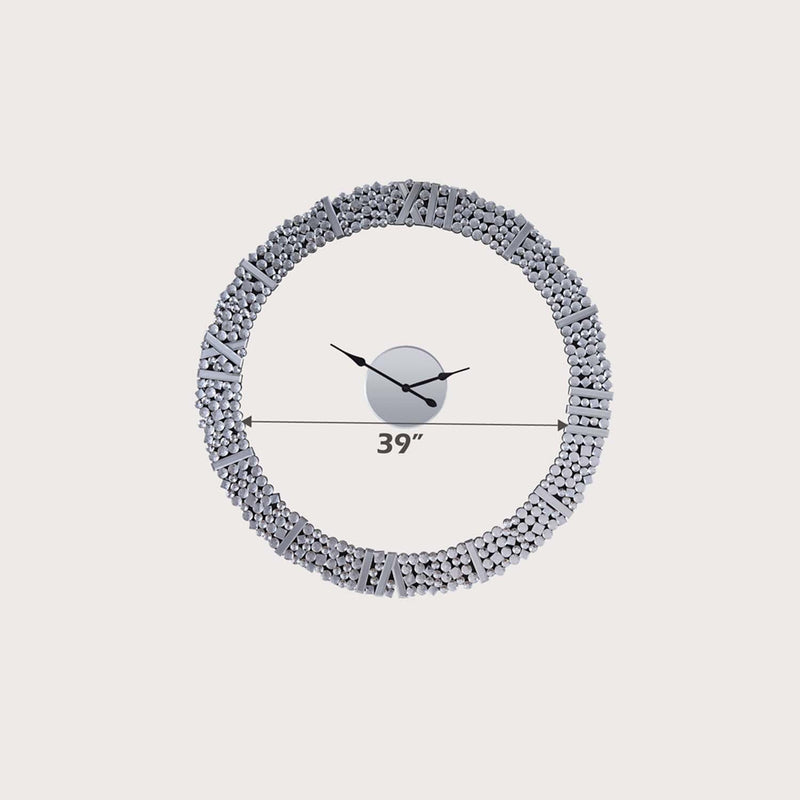 Kachina Wall Clock, Mirrored & Faux Gems Acme