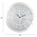 Noralie Wall Clock, Mirrored & Faux Diamonds Acme