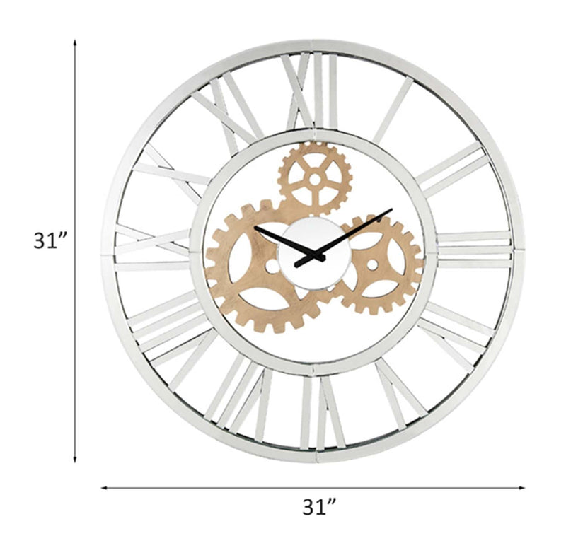 Dominic Wall Clock, Mirrored Acme