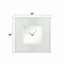 Noralie Wall Clock w/Led, Mirrored & Faux Diamonds Acme