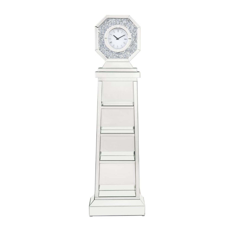 Noralie Grandfather Clock, Mirrored & Faux Diamonds Acme