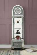 Noralie Grandfather Clock w/Led, Mirrored & Faux Diamonds Acme