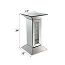 Nysa Pedestal Stand, Mirrored & Faux Crystals Acme