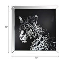 Talisha Wall Art, Mirrored & Faux Crystal Leopard Acme