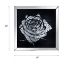 Talisha Wall Art, Mirrored & Faux Crystal Rose Acme