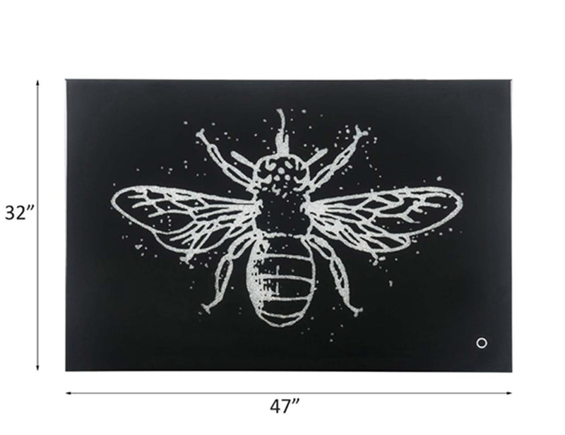 Talisha Wall Art w/Led, Smoky Glass & Faux Crystal Acme
