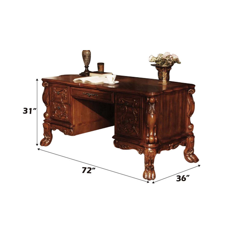 Dresden Executive Writing Desk, Cherry Oak Finish Acme