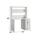 Cargo Writing Desk w/Hutch, White Finish Acme