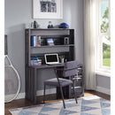 Cargo Writing Desk w/Hutch, Gunmetal Finish Acme