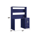 Cargo Writing Desk w/Hutch, Blue Finish Acme