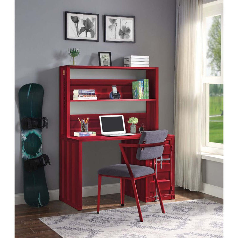 Cargo Writing Desk w/Hutch, Red Finish Acme