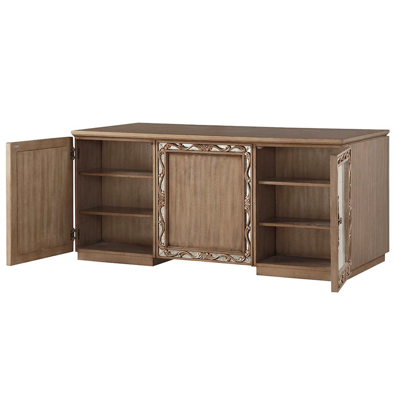Orianne Executive Writing Desk, Antique Gold Finish Acme