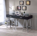Coleen Writing Desk, Black High Gloss & Chrome Finish Acme