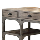 Gorden Writing Desk, Weathered Oak & Antique Silver Finish Acme